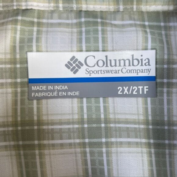 Columbia Plaid LS Shirt Womens 2X Green New Omni Wick Shade Fishing - Picture 9 of 16